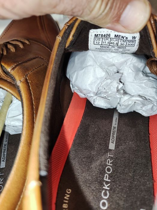 Удобни мъжки обувки от естествена кожа Rockport By Adidas №46 1/2