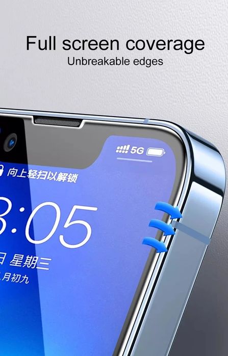 iPhone 16,15,14,13 всички модели 9D стъклен протектор от закалено стък