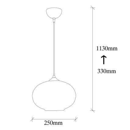 Lustră Opviq CAMINI 1xE27/40W/230V, metal, sticlă, negru, transparent, 1 bec