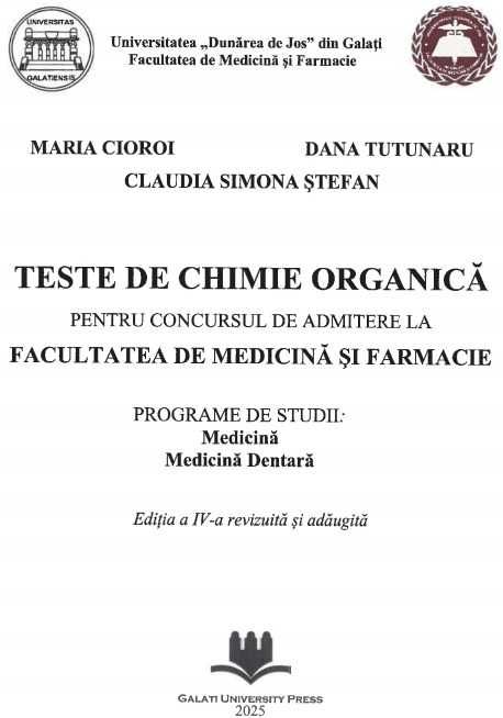 Nou 2026! Admitere Medicină Galați,Teste Biologie/Chimie, REDUCERE AZI 50 lei ambele.
