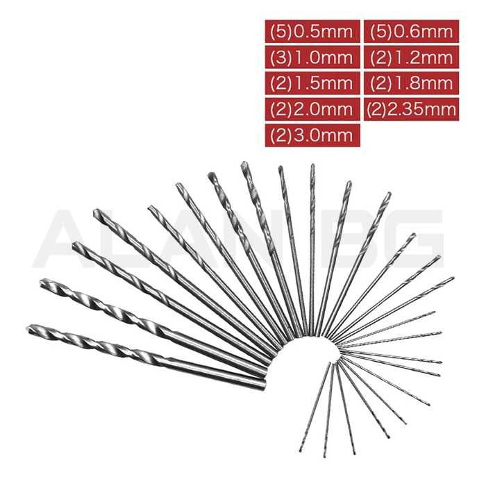 Мини дрелка със свредла с безключов патронник / 26 части