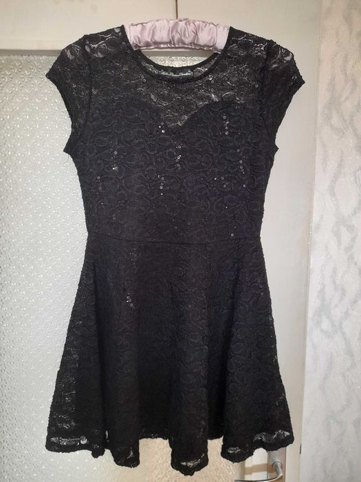 Бална къса черна рокля