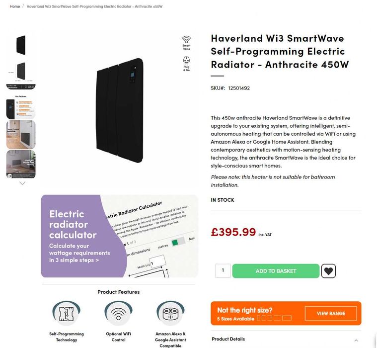 Calorifer Electric Smart Inteligent WiFi Aluminiu Turnat 450W | 1400W