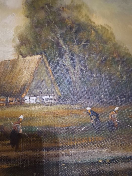 Vand tablou pictat in ulei pe panza