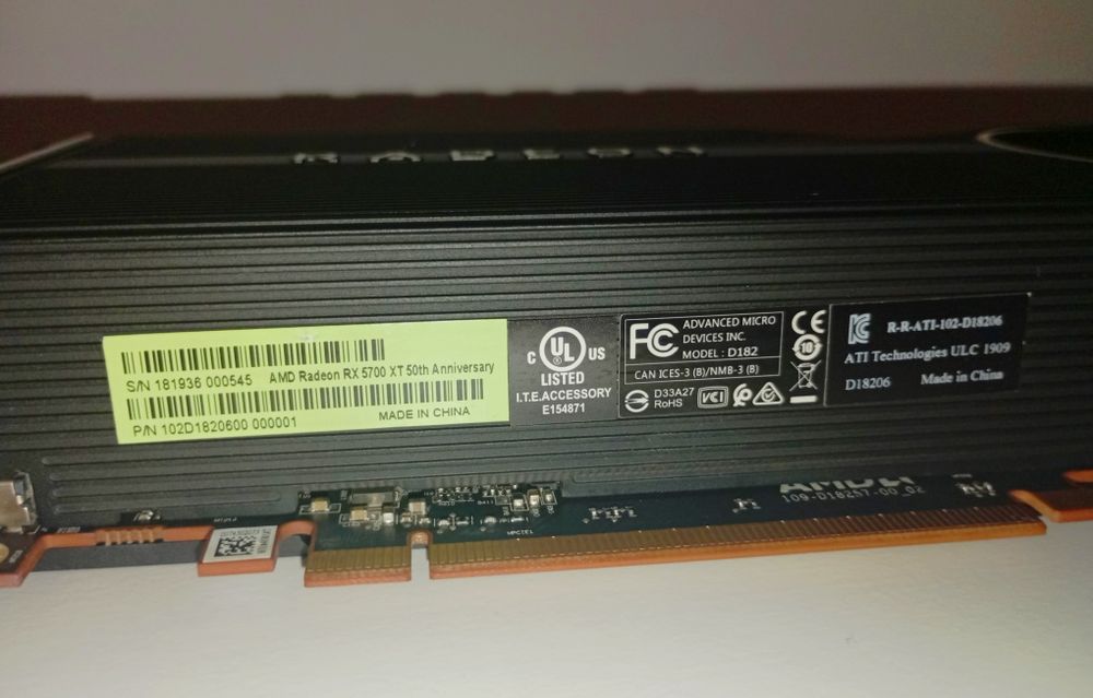 Radeon RX 5700 XT 8Gb 50th Anniversary Edition