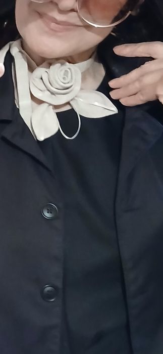 Цветок на ленте,из натурального льна