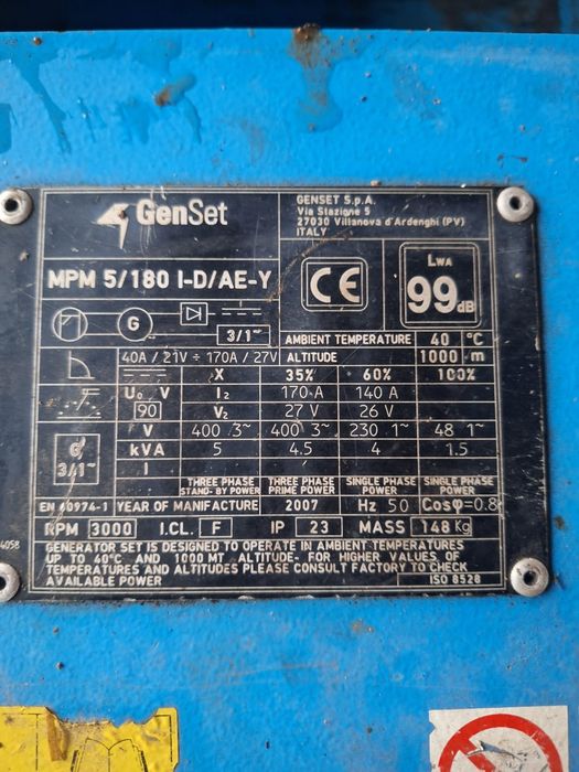 Generator sudura MPM 5/180 I-D/AE-Y