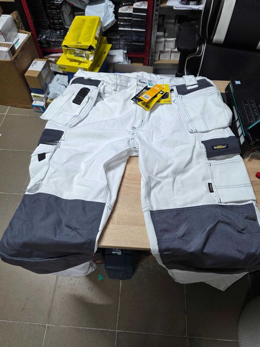 Pantaloni de lucru din panza teXXor 4314-58 „Panama”, alb/gri, marimea 58