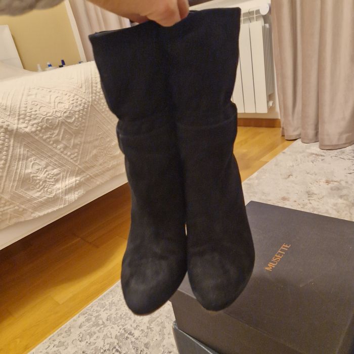 Ghete musette piele întoarsă