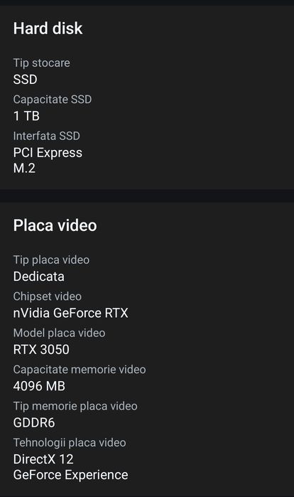 Rezervat: Laptop gaming Asus Tuf F15 FX506HC. I5 gen 11, 16gb rtx 3050, 1tb ssd