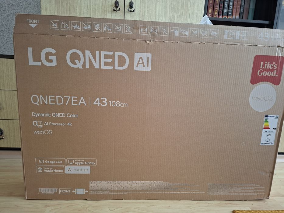 Чисто нов Телевизор LG QNED 43QNED7EA6B, 43" (108 см), Smart, 4K Ultra HD, Клас G (Модел 2025)