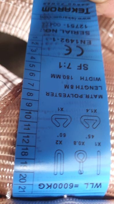 Chinga / gasa / sufa textilă, 6 tone, 8 metri