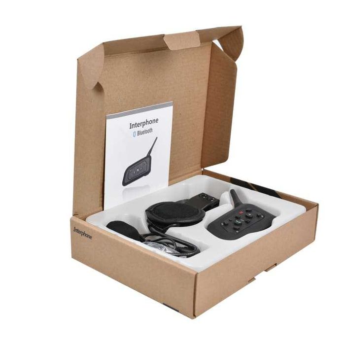 Intercom Moto Bluetooth V6 Set 2 Intercomuri  cu Comunicație 6 Rideri