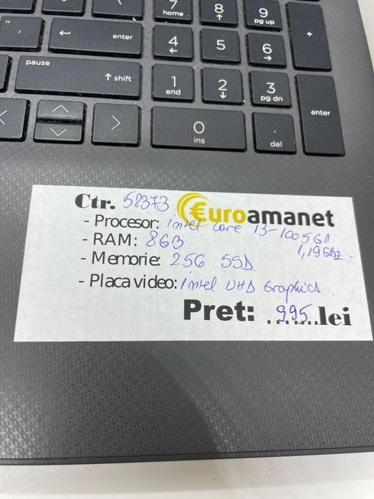 Laptop HP 250 G7 cu procesor Intel(R) Core(TM) i3-1005G1 -P-