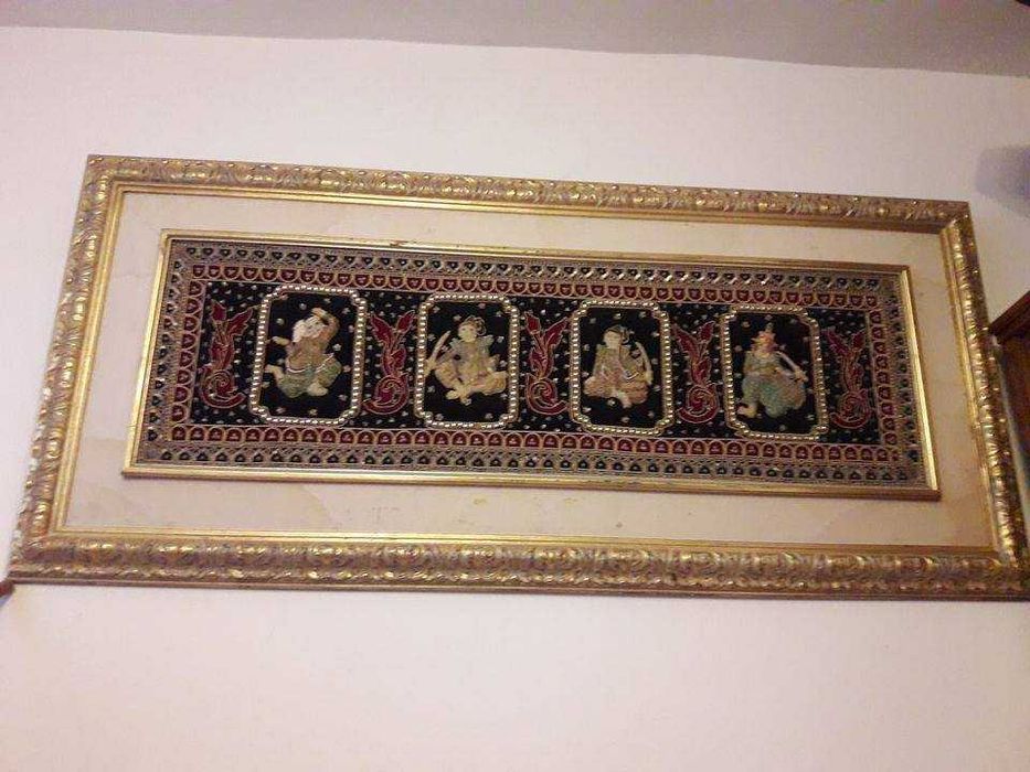 Tablou decor tesut pe Covor persan 100% lana cu tenta asiatica