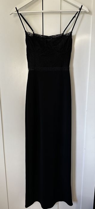 Дълга черна дамска рокля ZARA
