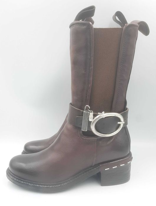 Superbe botine /ghete dama noi AS 98 handmade in Italy piele naturala fina integral 36 si 37