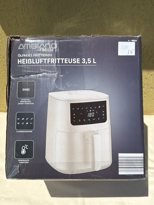 Air Fryer Ambiano 3,5L, negru/alb, nou