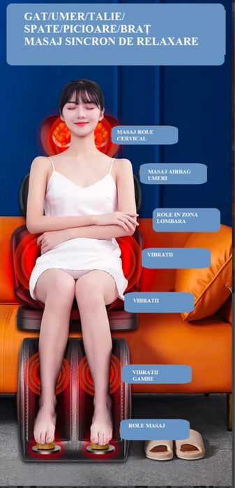 Saltea Masaj cu Role Shiatsu și vibrații