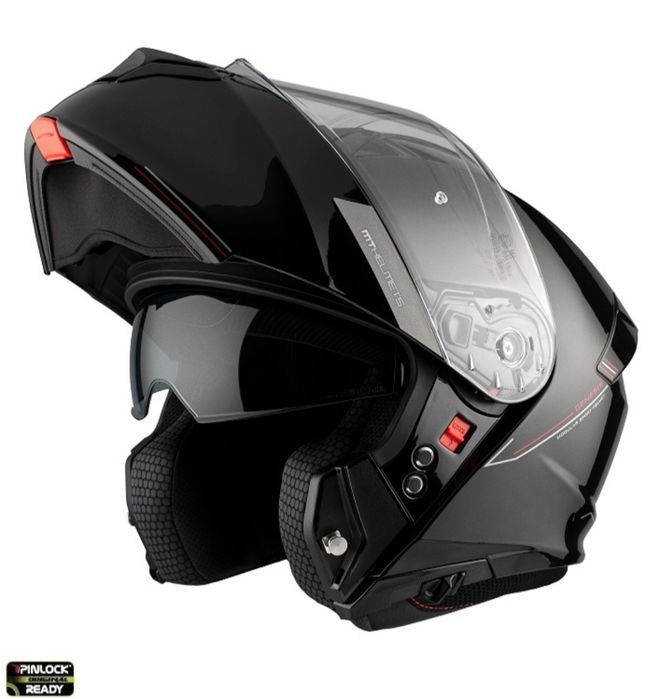 Casca moto modulabila flip-up MT Genesis negru lucios S, M, L, XL, 2XL