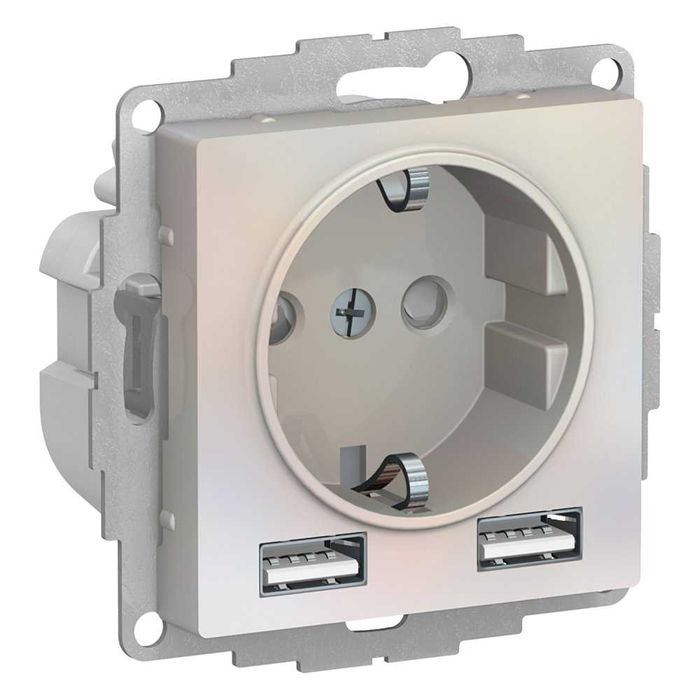 Schneider Electric. AtlasDesign. Розетка 16А с 2 USB A+A
