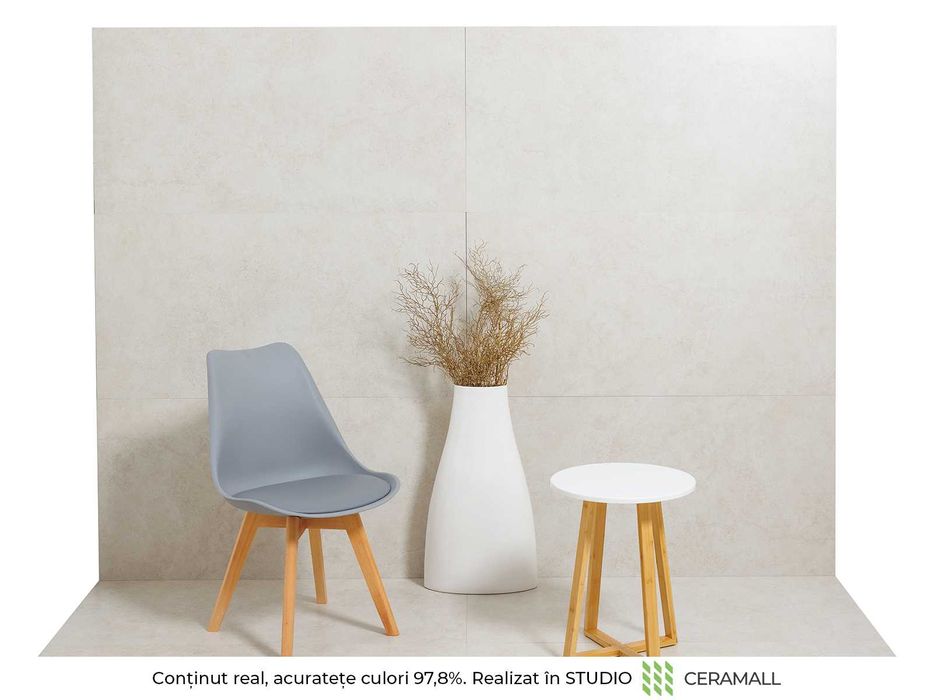 Gresie Rectificată Elysian Travertini Crosscut Blanc 60x120 Mat