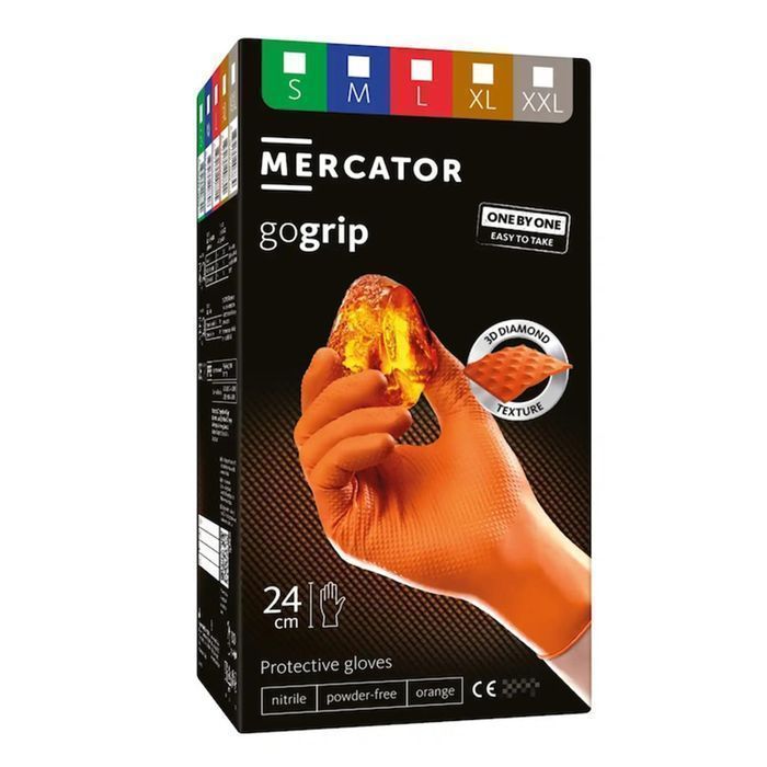Manusi de nitril premium mercator gogrip one by one portocaliu, marime