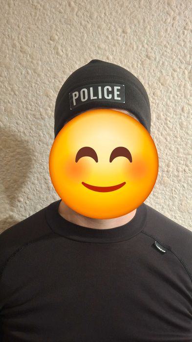 Шапка police, поларена черна и тъмносиня (полицейста шапка)