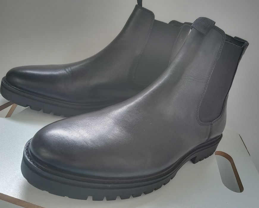 Ghete chelsea 42 42.5 43 plain toe ZIGN London piele moale NOU