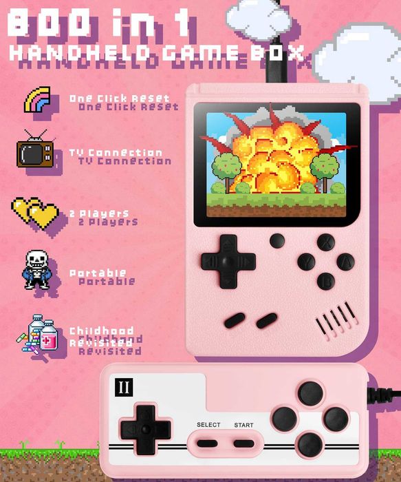 Ретро преносима игрова конзола, Roffie 500 игри 2.8"екран