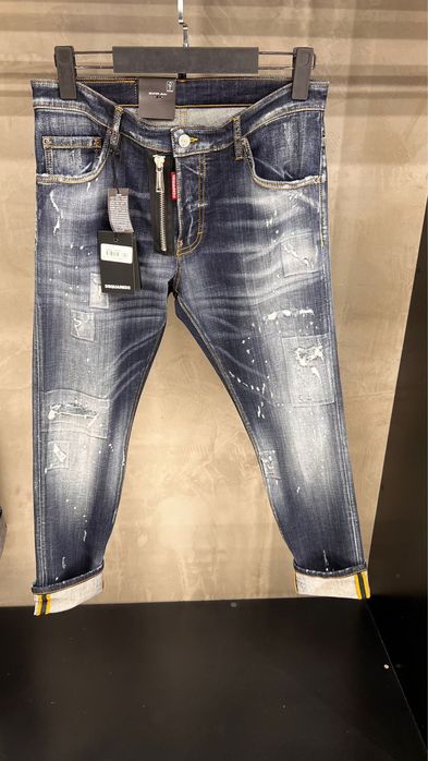 Blugi dsquared2 albastrii cu fermoar premium