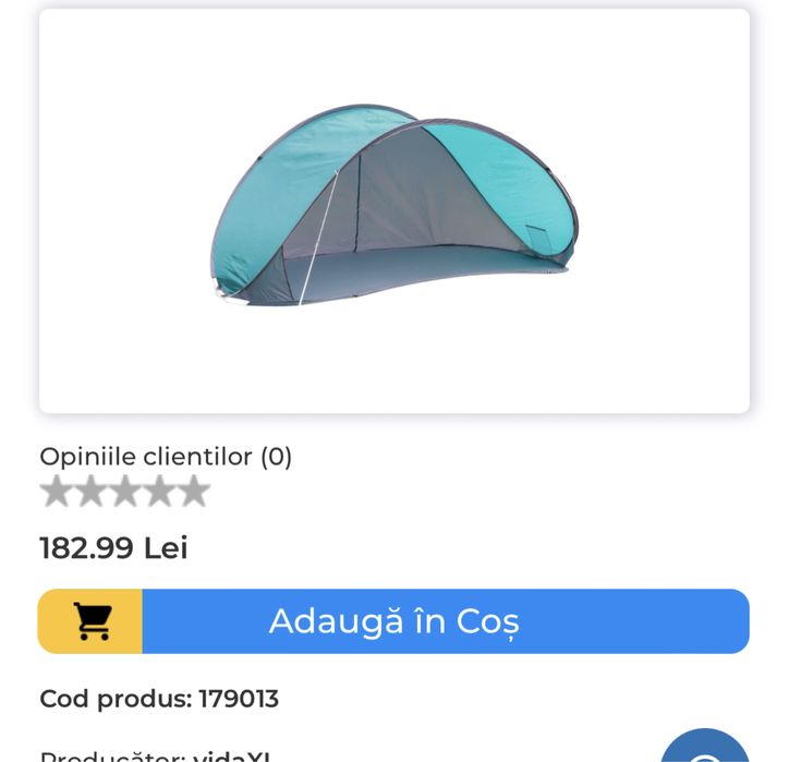 Cort plaja Lidl cu protectie solara