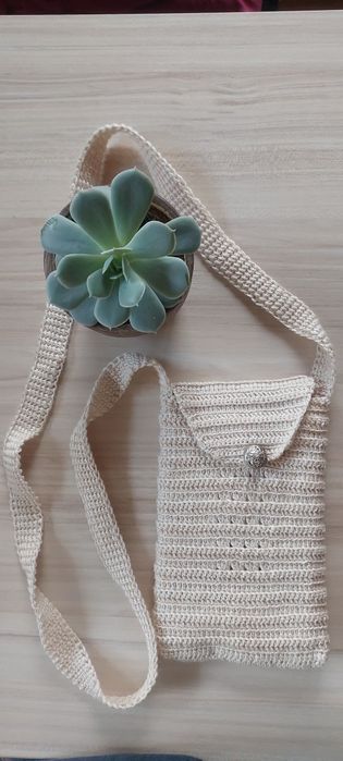 Плетена чанта на една кука за телефон