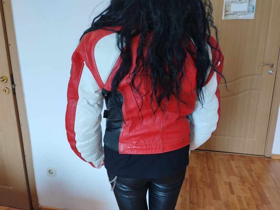 Geaca Motocicleta Dama Nepurtata din Piele Pro Sports Rosie