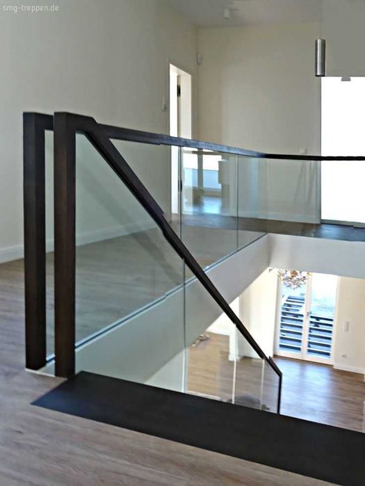 Перила хайтек лофт, стекло металл