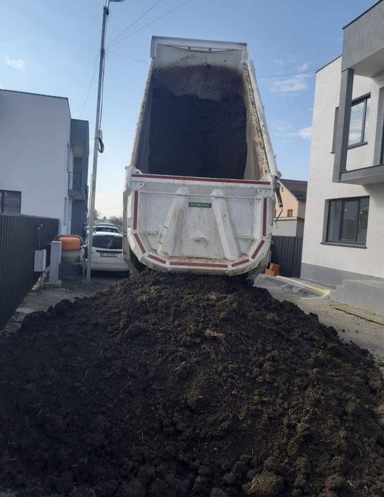 Evacuam moloz. Demolari. Pamant vegetal