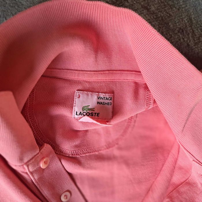 Оригинална Мъжка Тениска Lacoste Поло Яка Размер 3 НОВА Розова
