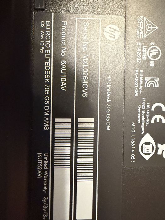 Mini Pc Hp 705 g5 Ryzen 5 3400G ; 16 gb ram