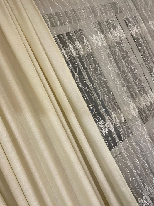 Тюль белая ажурная