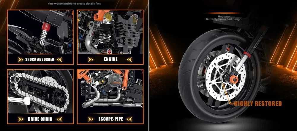 NOU TIP lego technic motocicleta KTM SUPER DUKE CUTIE 579pcs