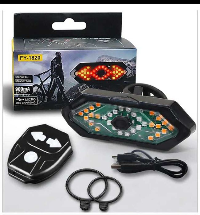 Vand stop bicicleta cu leduri si semnalizare, difuzor sirenă de 120 DB