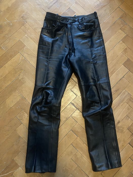 (rezervat)pantaloni unisex piele naturala/moto