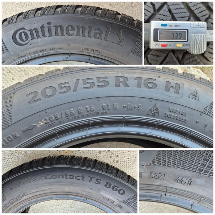 O bucată 205/55 R16 M+S iarnă - una Continental Pirelli