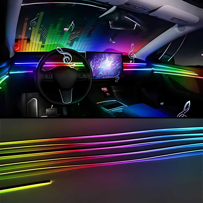 LED диодни светлини PG355 комплект за автомобил интериор купе табло врати декоративно осветление