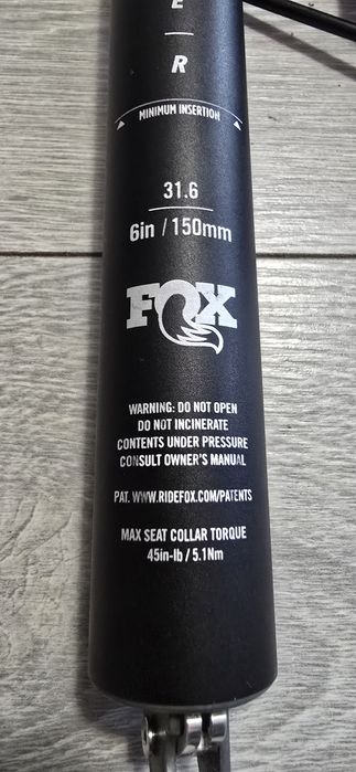 Dropper Fox  Transfer 150mm 31.6mm Kashima