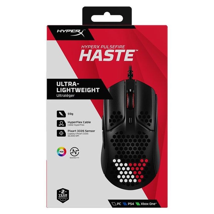 Новая Мышь HyperX Pulsefire Haste черная проводная
