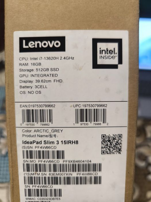 Таза ноутбук сатылады. Леново процессор core i7 13 поколения