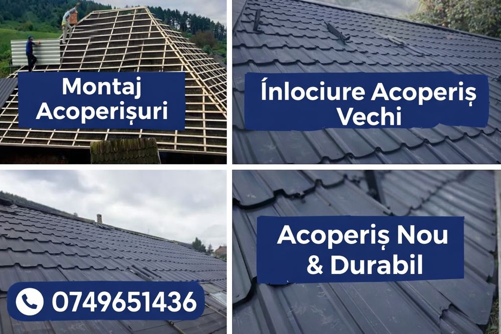 Acoperișuri și reparații de urgență montaj țiglă metalică