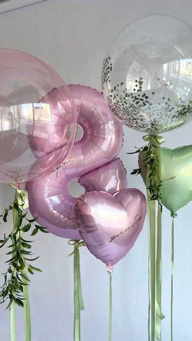 Шары на 8 марта декорация , оформление ( 8 mart padarka) oformleniya