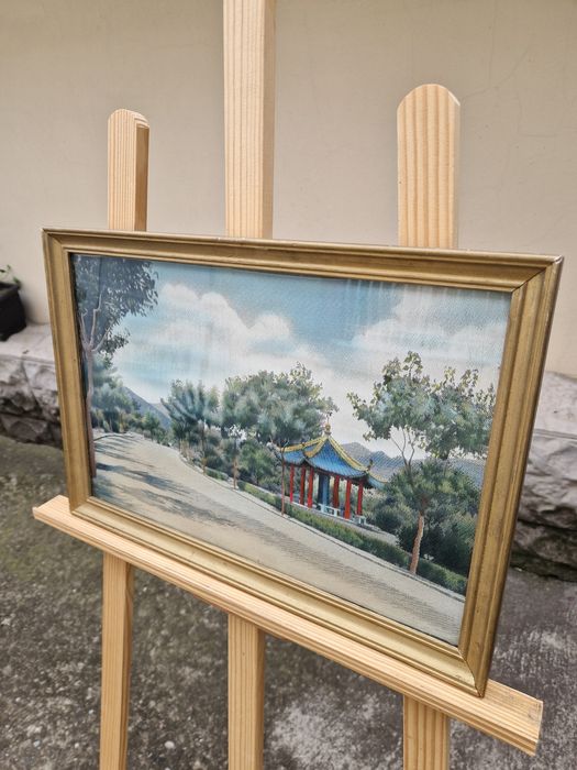 Уникална антикварна китайска картина коприна